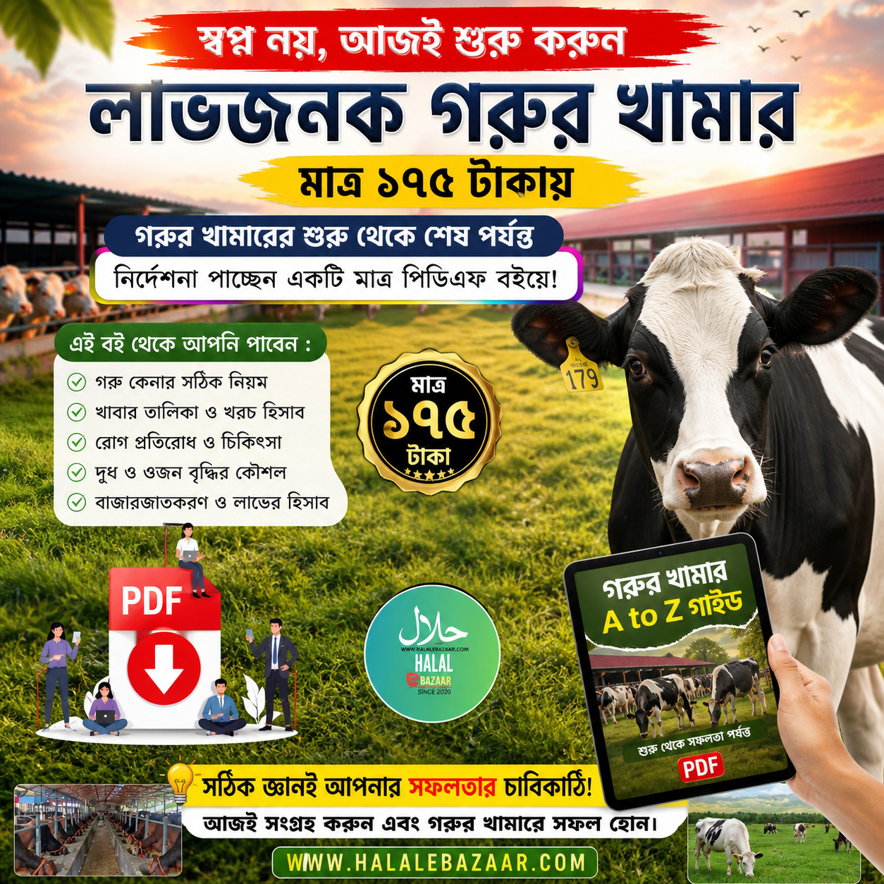 মাত্র ১৭৫ টাকায় গরুর ফার্মিংয়ে সফলতার গাইড 👉